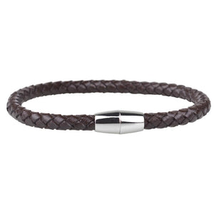 Espresso Brown Leather Magnet Bracelet