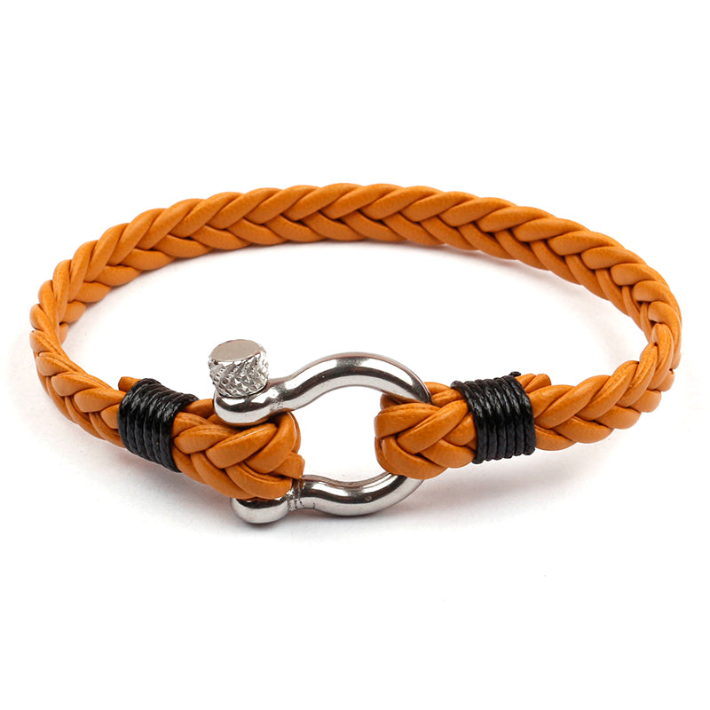 Desert Tan Leather Paracord Bracelet