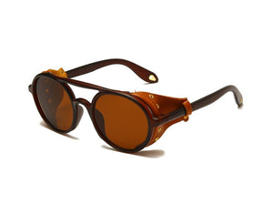 Vintage Sunglasses with Tan Leather