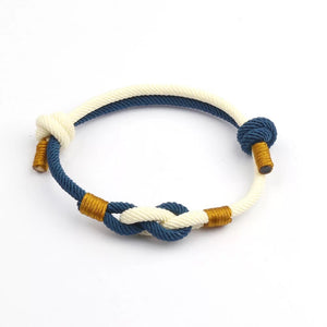 Navy Blue & White Infinity Bracelet