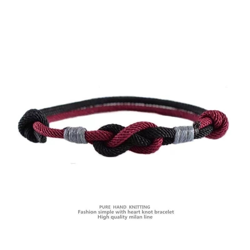 Wine Red & Cherry blue Infinity Bracelet