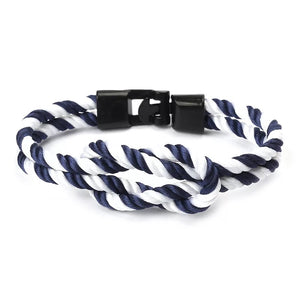 White Navy Blue Infinity Bracelet