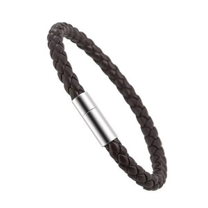 Elegant Espresso Brown Leather Bracelet