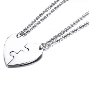 New Style Silver Stainless steel Heart Couple Pendant