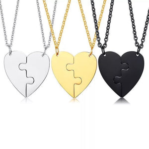 New Style Black Stainless steel Heart Couple Pendant