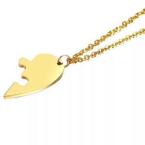 New Style Gold Stainless steel Heart Couple Pendant