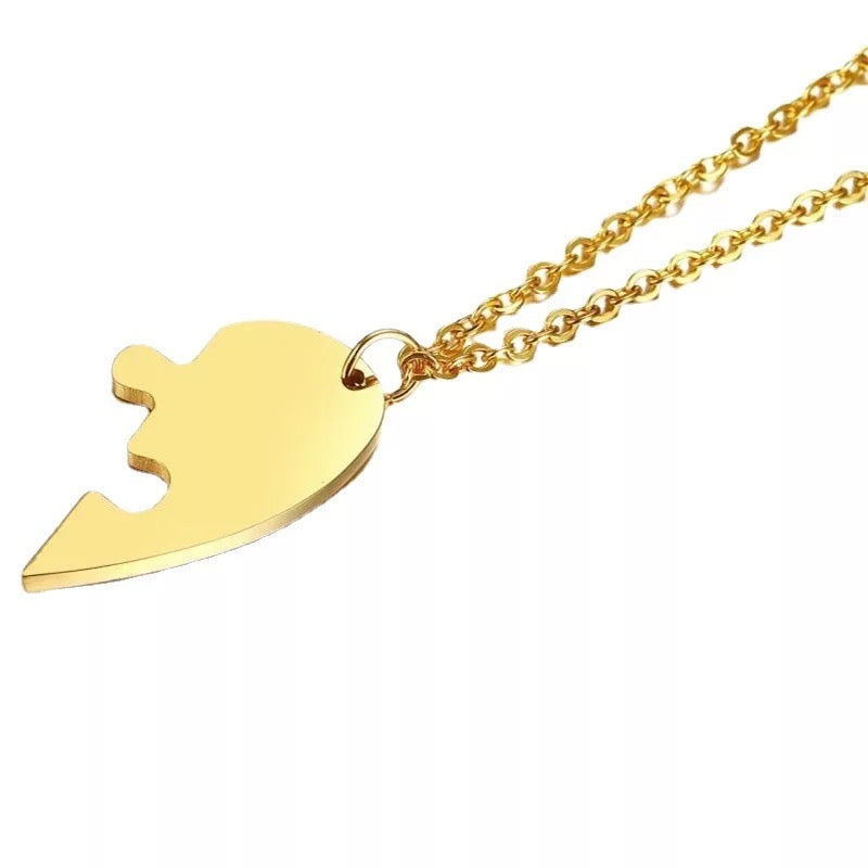 New Style Gold Stainless steel Heart Couple Pendant