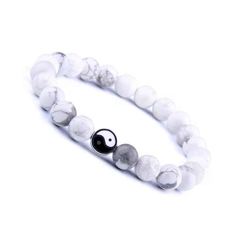 New Style White Marble Yin & Yang Bracelet