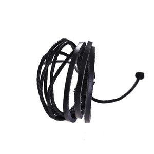 New Style Multiple Leather Rope Black Bracelet