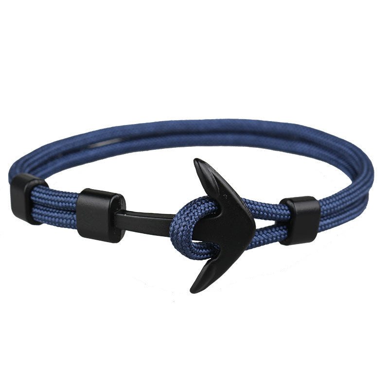 Navy Blue Anchor Bracelet