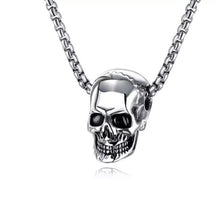 Load image into Gallery viewer, Biker Silver Skull Necklace
