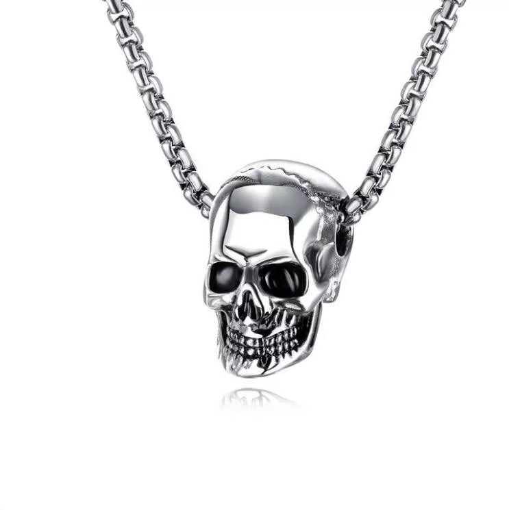 Biker Silver Skull Necklace