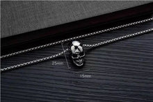 Load image into Gallery viewer, Biker Silver Skull Necklace
