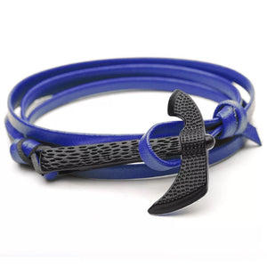 Cobalt Blue Viking Anchor Bracelet