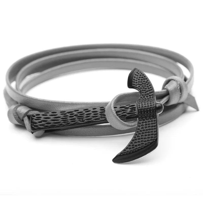 Nardo Grey Viking Anchor Bracelet