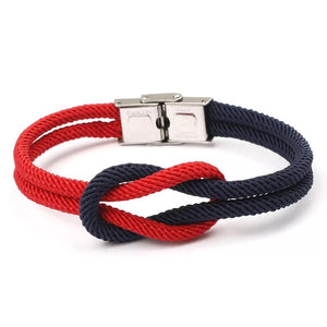 Red & Dark Blue Nautical Bracelet