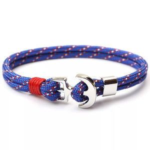 New Style Blue Anchor Bracelet with Red & White