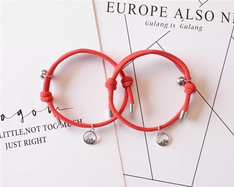 Rose Red Couple Magnetic Bracelet