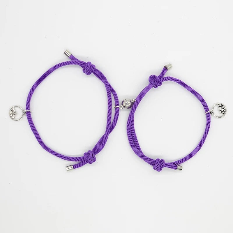 Violet Purple Couple Magnetic Bracelet