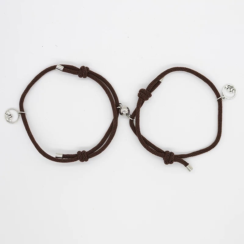 Coffee Brown Couple Magnetic Bracelet