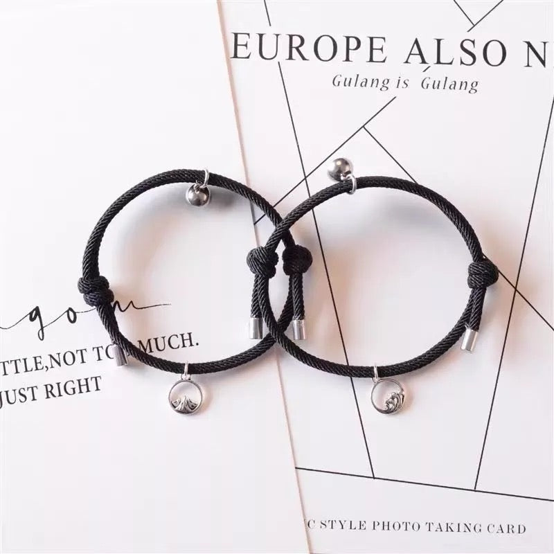 Onyx Black Couple Magnetic Bracelet