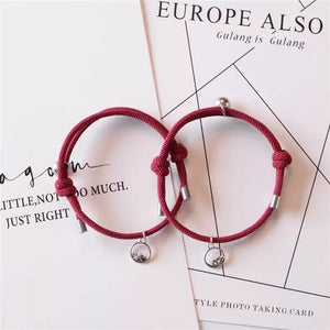 Wine Red Couple Magnetic Bracelet