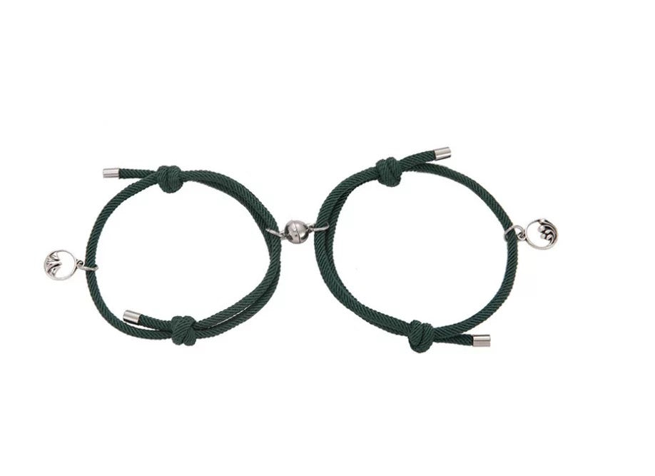 Olive Green Couple Magnetic Bracelet